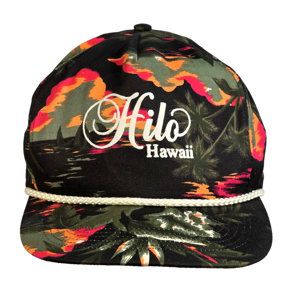 Vintage San Sun Hawaii Hat Cap Snapback Floral Print Tropical